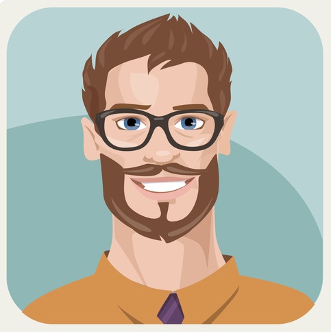 Avatar hombre con barba y lentes