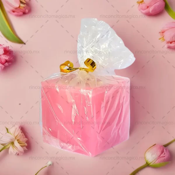 Luminaria, Veladora, Vela del Arcángel Chamuel color rosa para el amor, protección, sanación, limpieza y purificación