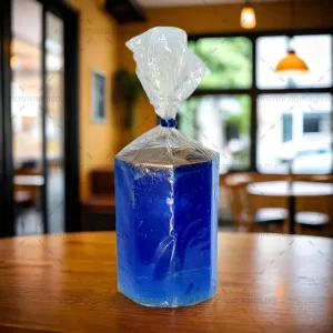 Luminaria, Veladora, Vela color Azul Dorada para el trabajo, negocio, azar, abundancia, dinero, protección, sanación, limpieza y purificación