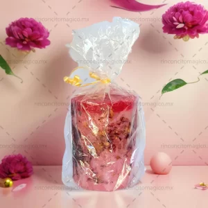 Luminaria, Veladora, Vela del Arcángel Chamuel color Rosa para el amor, protección, sanación, limpieza y purificación