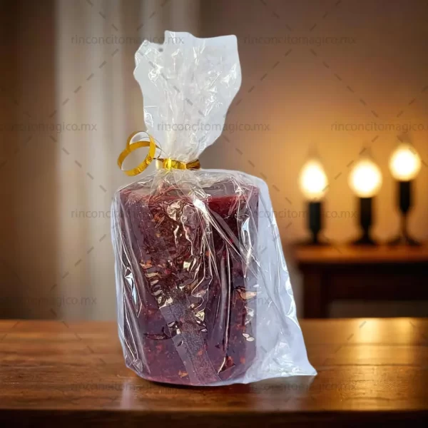 Luminaria, Veladora, Vela de Chile color Vino Roja para la protección, sanación, limpieza y purificación