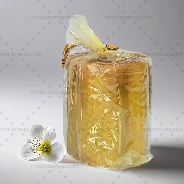 Luminaria, Veladora, Vela de Miel de Abeja Especial color Amarillo Dorada para la protección, sanación, limpieza y purificación