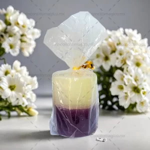 Luminaria, Veladora, Vela San Charbel color Blanca Morada Púrpura para la protección, sanación, limpieza y purificación