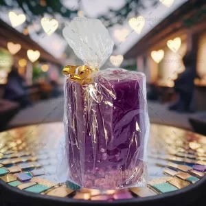Luminaria, Veladora, Vela Saint Germain color Morada Púrpura para la protección, sanación, limpieza y purificación